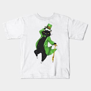 Green cat Kids T-Shirt